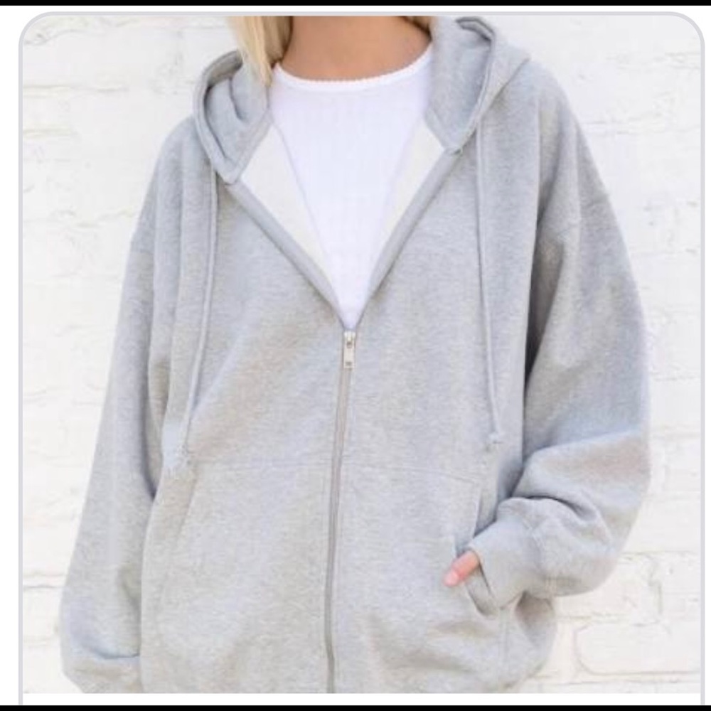 Brandy Melville grey zip up hoodie